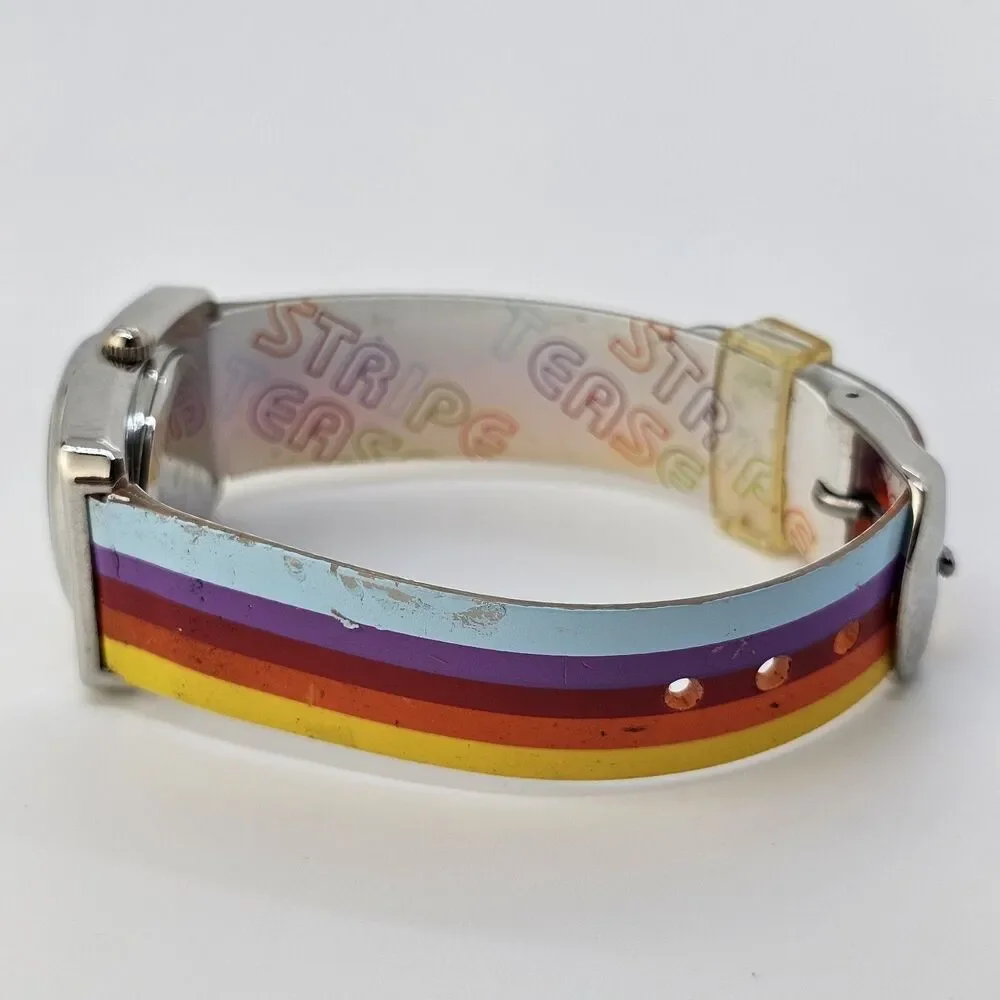 VTG Joe‎ Boxer Women's Watch 24MM Smiley Face Rainbow Plastic Bands New Battery